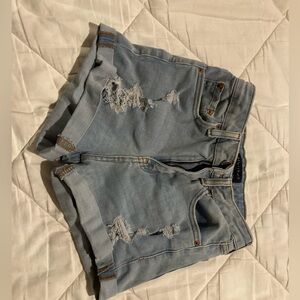 Aeropostale Light Blue Distressed Jean Shorts